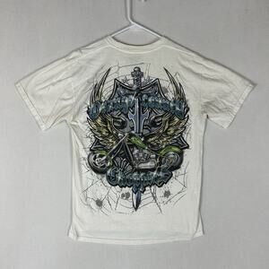 Orange County Choppers T-Shirt Mens Medium White Graphic Print Y2K Grunge Biker
